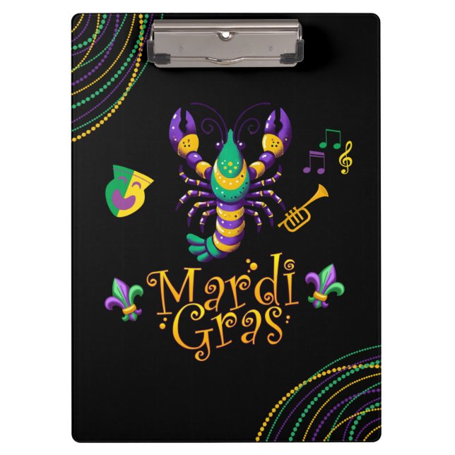 Porte-bloc Épis/trompette/masque/fleur de lis Mardi Gras (Devant)