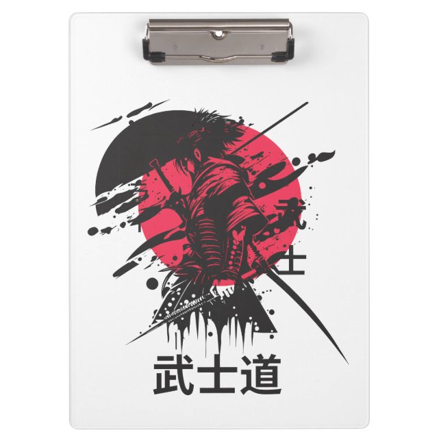 Porte-bloc Esprit Bushido : Esthétique Guerrière Samouraï  (Devant)