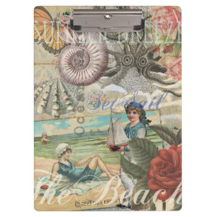 Porte-bloc été plage vintage pieuvre antique voile