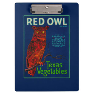 Porte-bloc Étiquette végétal de hibou rouge