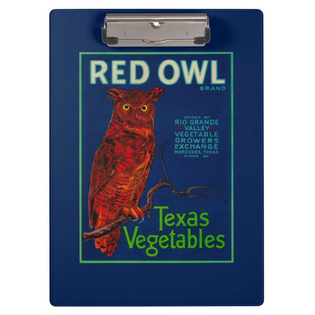 Porte-bloc Étiquette végétal de hibou rouge (Devant)
