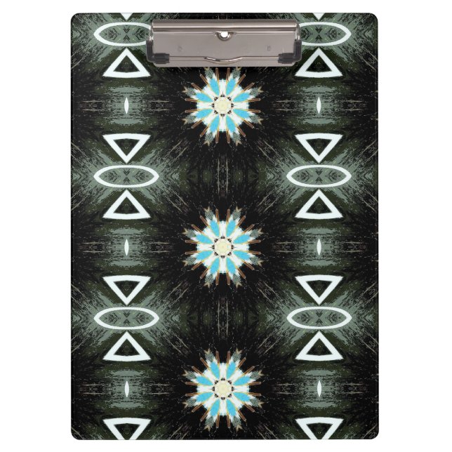Porte-bloc étoile bleue éclatée sur noir (Devant)