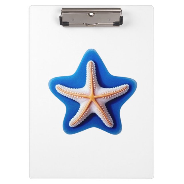 Porte-bloc Étoile de mer orange sur fond bleu (Devant)