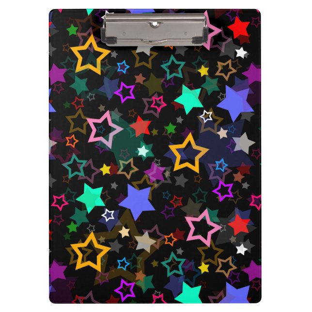 Porte-bloc Étoiles Colorées Noir  (Devant)