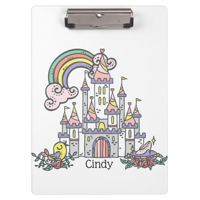Porte-bloc Fairytale Castle Princess Nom personnalisé (Devant)