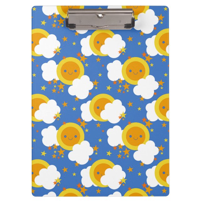 Porte-bloc Falln Kawaii Moon, Étoiles, Soleil (Devant)