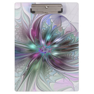 Porte-bloc Fantaisie Abstraite Moderne Fleur Fractale Colorée