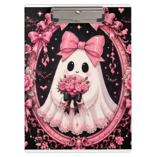 Porte-bloc Fantôme de ballerine à noeud rose Halloween Coquet