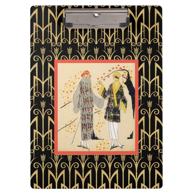 Porte-bloc fashionistas Art déco d'automne (Devant)