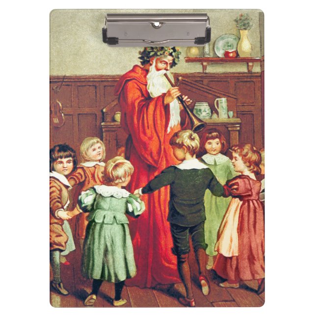 Porte-bloc Father Christmas Blowing The Horn (Devant)