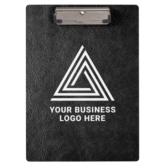 Porte-bloc Faux cuir noir moderne Logo d'entreprise (Devant)