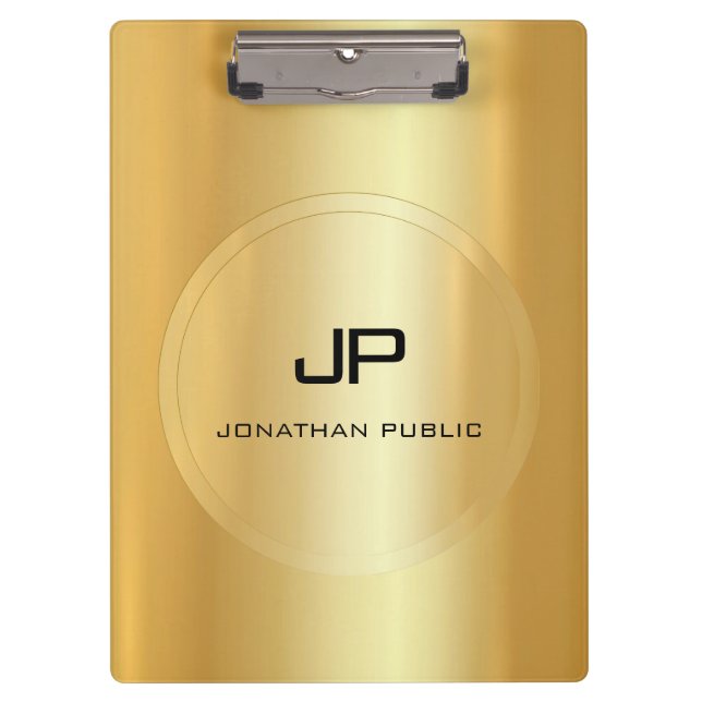 Porte-bloc Faux Gold Monogram tendance Modèle classique éléga (Devant)