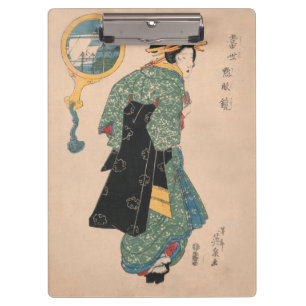 Porte-bloc Femme de kimono japonais antique Ukiyo-e gravure s