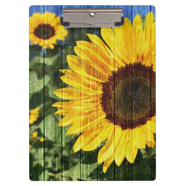Porte-bloc Fence painted de Sunflowers (Devant)