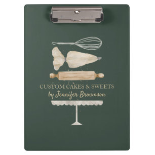 Porte-bloc Fête d'événement vert sauge Script Cuisine Boulang