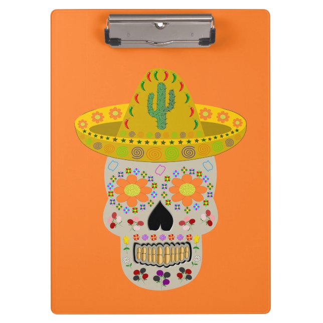 Porte-bloc Fête mexicaine du crâne mort (Devant)