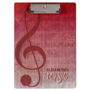 Porte-bloc Feuille de musique Cherry Red Clef personnalisée
