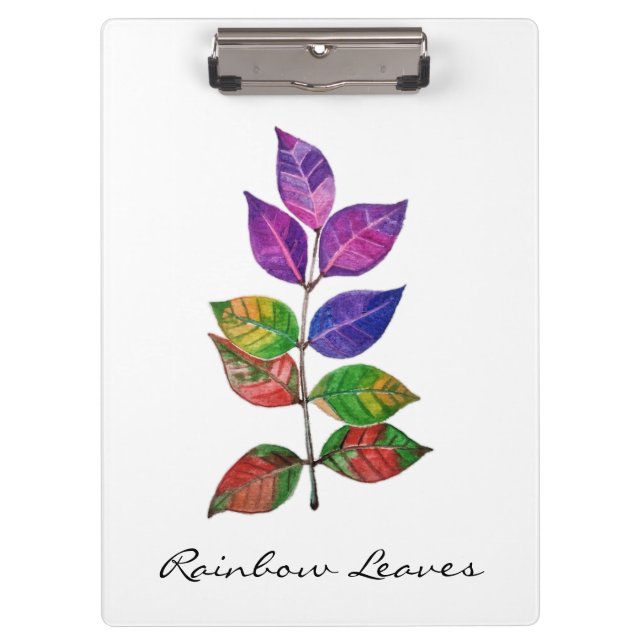 Porte-bloc Feuilles arc-en-ciel aquarelle (Devant)
