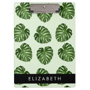 Porte-bloc Feuilles de palme, Motif tropical, Votre nom
