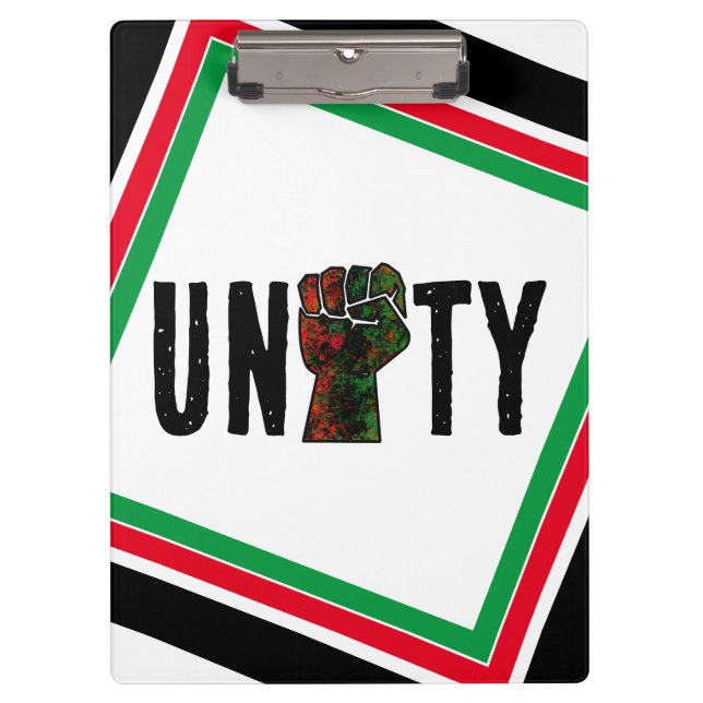 Porte-bloc fierté noire drapeau rouge vert poing panafricain  (Devant)