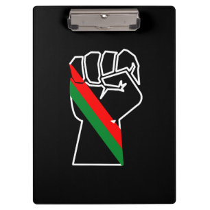 Porte-bloc fierté noire drapeau rouge vert poing panafricain