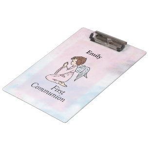 Porte-bloc Fille, ange de première communion