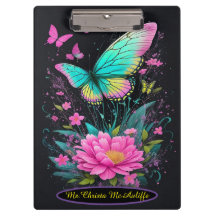 fille aquarelle rose floral turquoise papillons