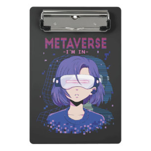 Porte-bloc Fille d'anime lunettes de réalité virtuelle Mini P