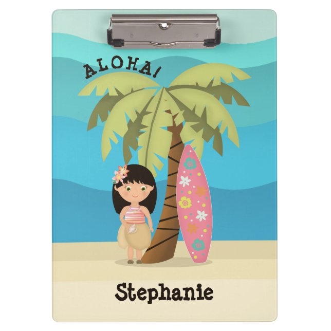 Porte-bloc Fille de surfer hawaïenne (Devant)