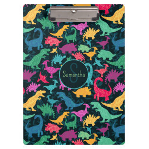 Porte-bloc Fille Florale Dinosaure Silhouette Filles