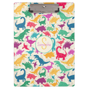 Porte-bloc Fille Florale Dinosaure Silhouette Filles