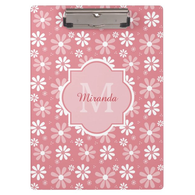 Porte-bloc Fille Monogramme Joli Rose Fleurs De Faisée Avec N (Devant)