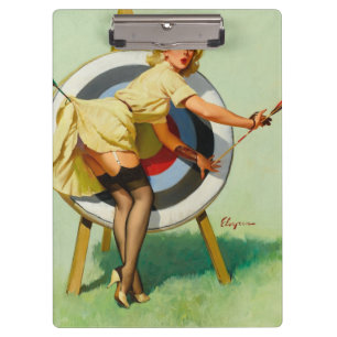 Porte-bloc Fille pin-up de tir à l'arc