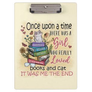 Porte-bloc Fille qui aime les livres et les chats