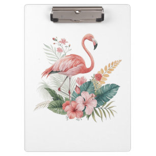 Porte-bloc Flamant Avec Fleurs