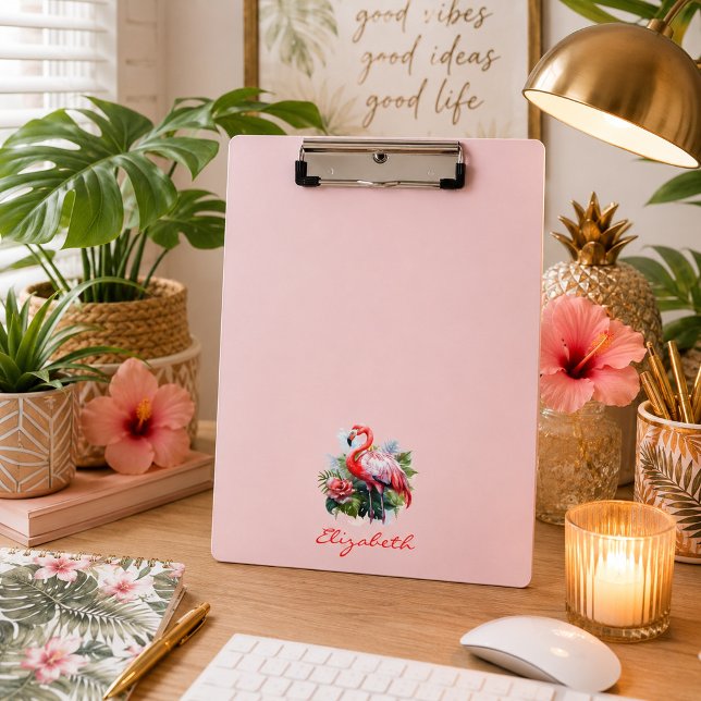Porte-bloc Flamant Floral Aquarelle  (Créateur téléchargé)