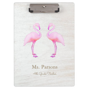 Porte-bloc Flamant rose d'aquarelle rose