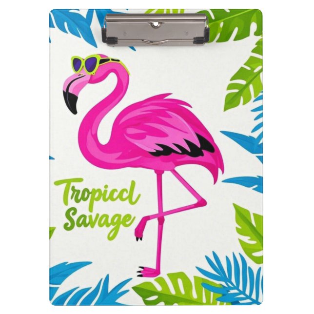Porte-bloc Flamant rose Tropical debout sur une patte (Devant)