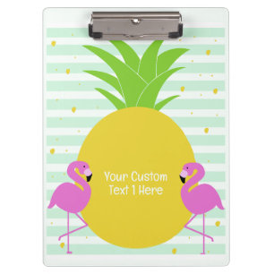Porte-bloc Flamants roses d'ananas texte personnalisé