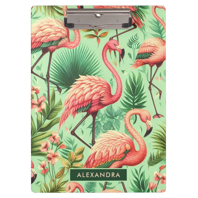 Porte-bloc Flamants roses roses vintages (Devant)