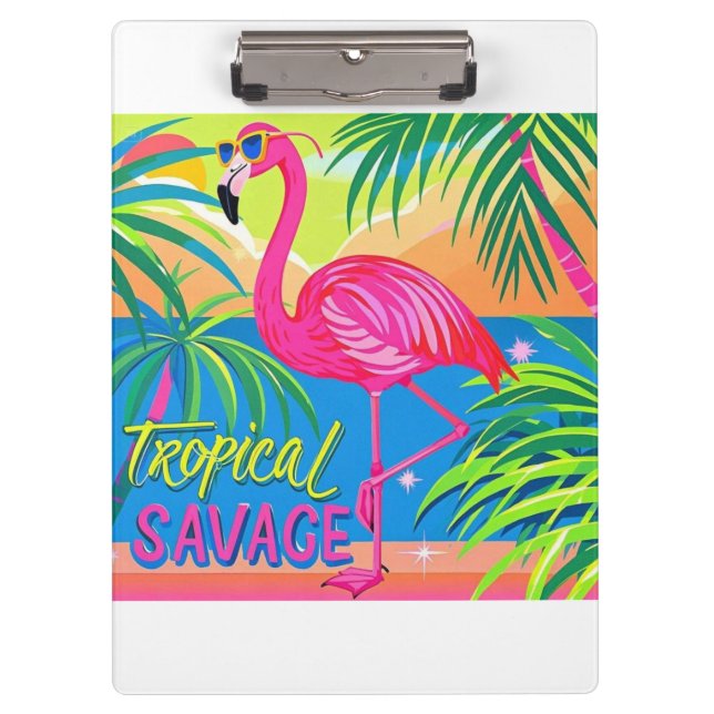 Porte-bloc Flamingo rose Position tropicale sur une jambe (Devant)