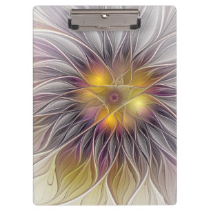 Porte-bloc Fleur colorée lumineuse, fractale moderne abstrait
