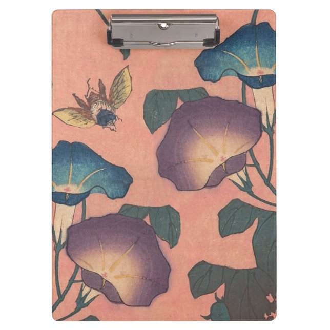 Porte-bloc Fleur d'abeille rose Art classique Hokusai (Devant)