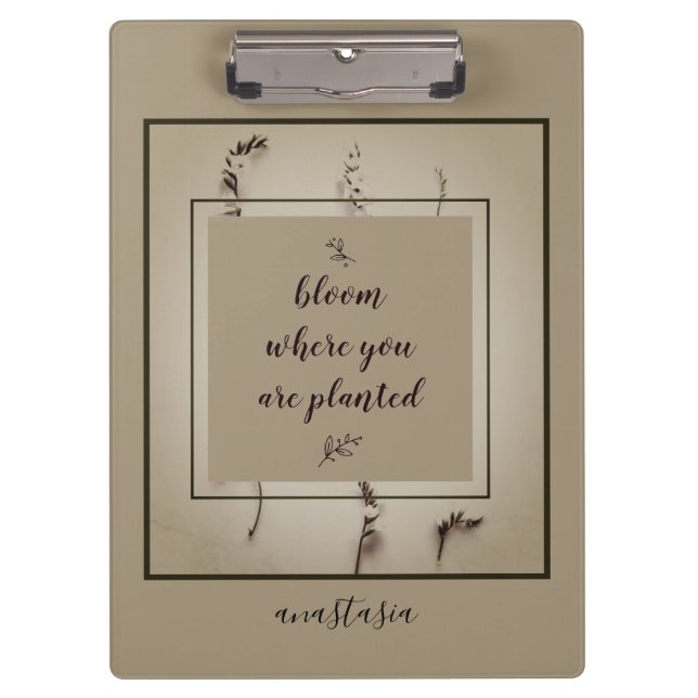 Porte-bloc Fleur d'Anastasia verte tendance où planté (Devant)