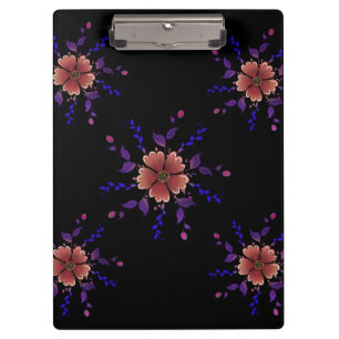 Porte-bloc Fleur d'art populaire en cuivre et violet fantaisi