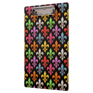 Porte-bloc Fleur-de-lis Fleurs Noires Audacieuses Colorées