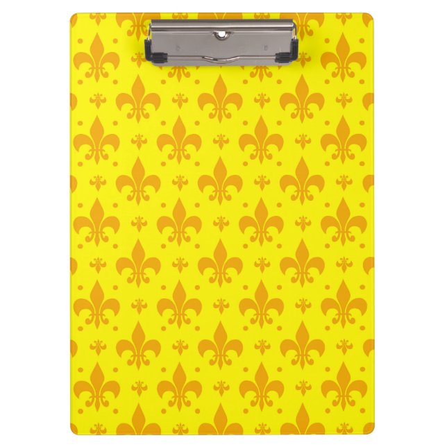 Porte-bloc Fleur de lis Motif jaune (Devant)