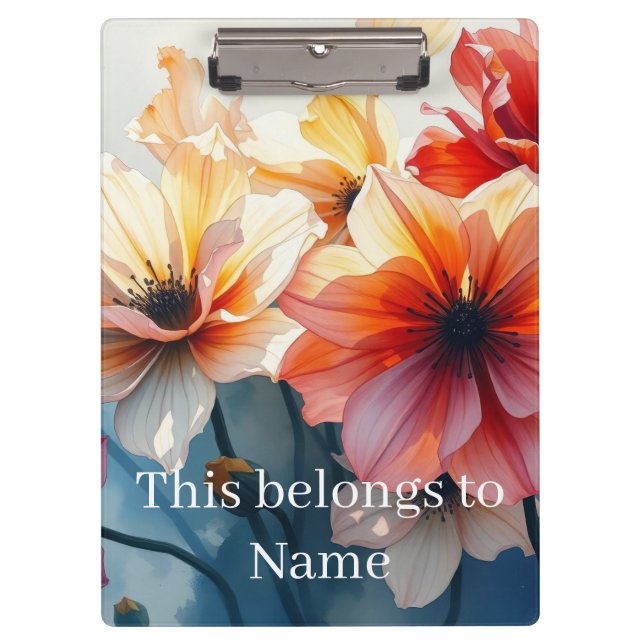 Porte-bloc Fleur de nom personnalisé (Devant)