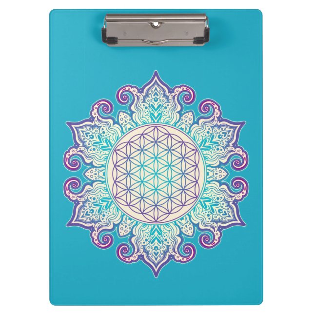 Porte-bloc Fleur de Vie - Mandala Indien 2 (Devant)