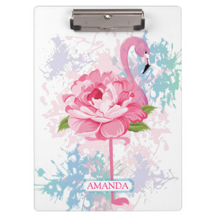 Porte-bloc Fleur flamant rose personnalisée